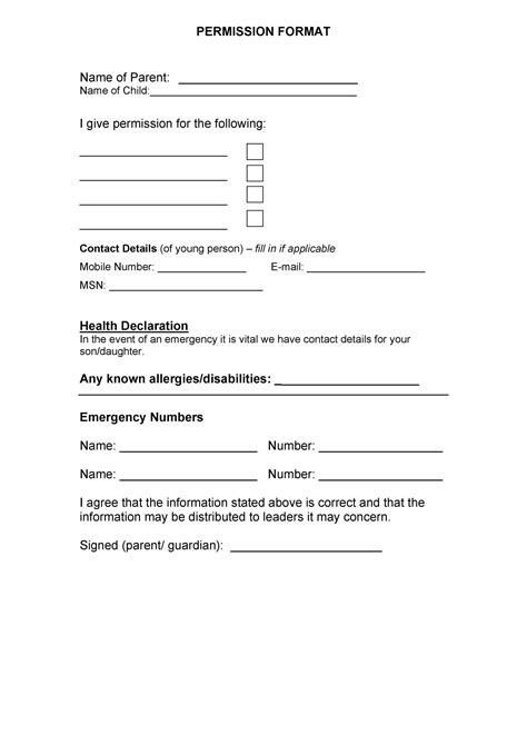 35 Permission Slip Templates And Field Trip Forms