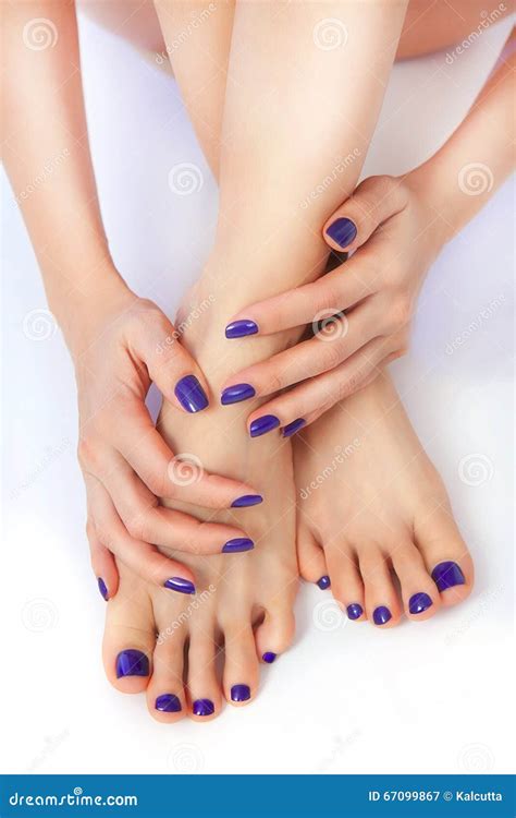 Purple Manicure And Pedicure Stock Image Image Of Pedicure Fresh