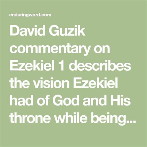 Enduring Word Bible Commentary Ezekiel Chapter Bible Commentary