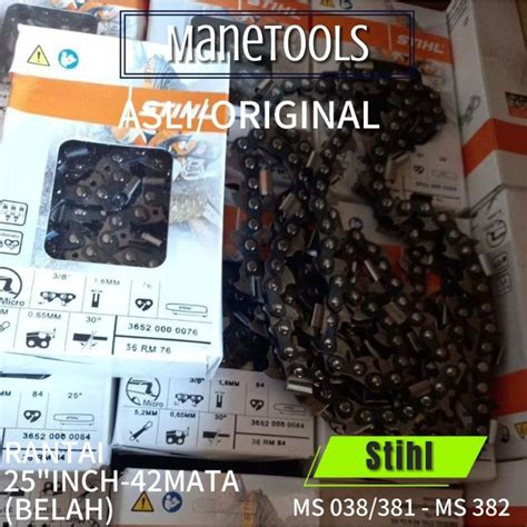 Jual ORIGINAL RANTAI CHAINSAW STIHL MS381 MS382 25 42T BELAH UNTUK