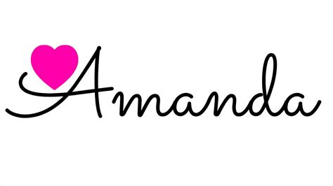 Amanda Logo With Pink Heart Free Image Download