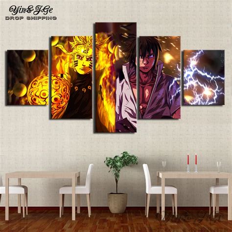 HD Printed Canvas Picture Wall Art 5 Pieces Animation Characters Naruto