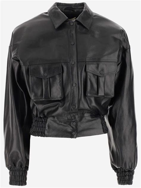 THE MANNEI LEATHER JACKET WITH COLLAR Jackets Apparel Design