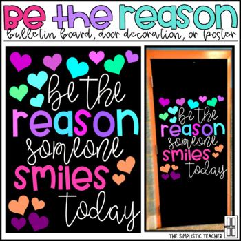 Be The Reason Someone Smiles Today Bulletin Board Door Decor Or Poster