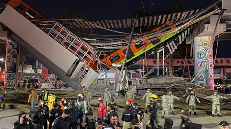 Colapsa estructura del Metro y cae tren con pasajeros en la Línea 12