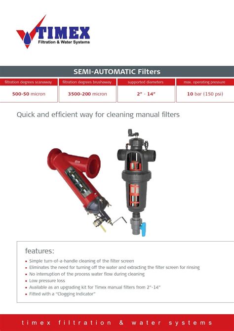 107 Timex Semi Automatic By Timex Filtration Systems Issuu