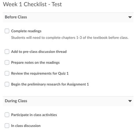 Creating A Checklist