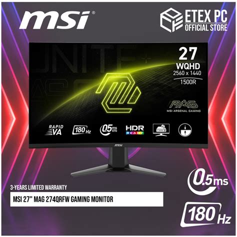 Msi Mag Cq F Curved Gaming Monitor Rapid Va Panel Wqhd