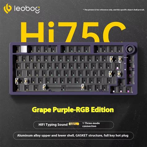 Leobog Hi C Mechanical Keyboard Mode Wired Kit Hot Swap With Knob Rgb Aluminium Alloy Gasket