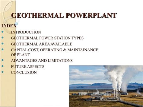 Best Ppt On Geothermal Powerplant
