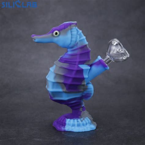 Seahorse Silicone Bubbler Bong Vivid Eyes 59 Siliclab