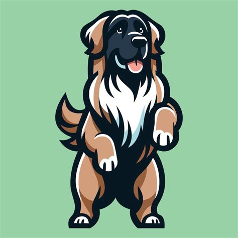 Leonberger Dog Stands On Hind Legs Illustration 45868429 Vector Art At