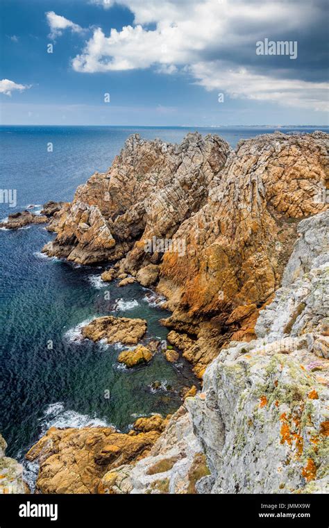 Rocky Coastal Scenery Around Pointe De Pen Hir In Brittany France