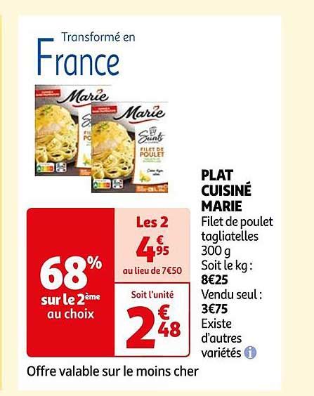 Promo Plat Cuisin Marie Chez Auchan Icatalogue Fr