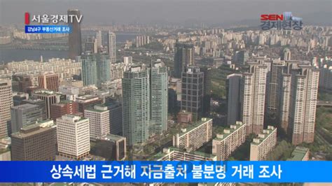 서울경제tv 국세청 강남 4구 부동산거래 탈세 집중조사 서울경제