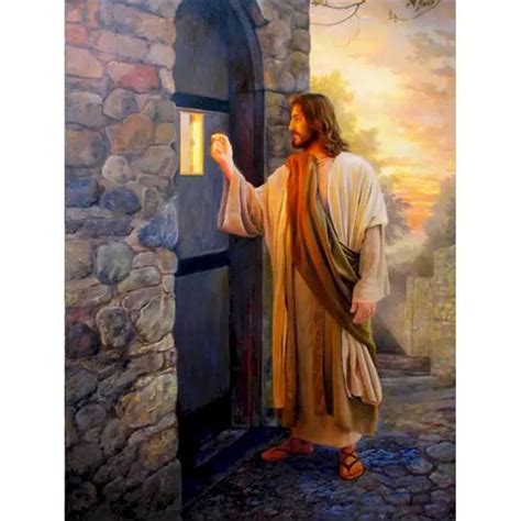 Christian Painting By Numbers Jesus Knocking On Door Hobby Paint