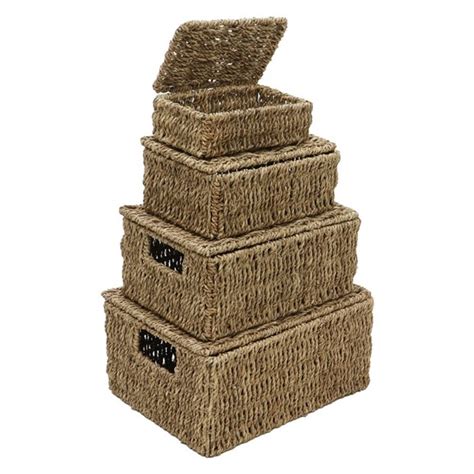 Seagrass Rectangular Storage Baskets Jvl Homeware Solutions