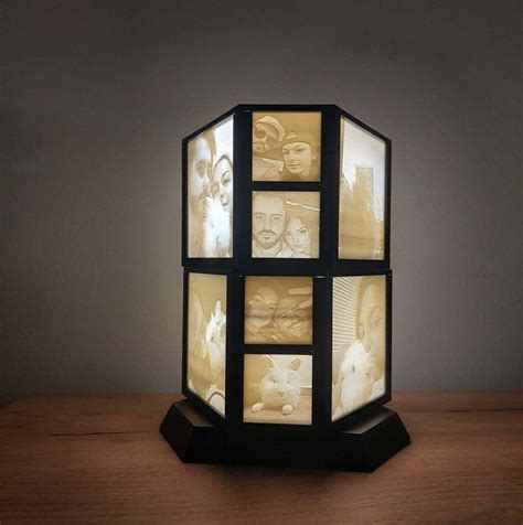 Hexagonal Rotating Lithophane Lamp D Model D Printable Cgtrader