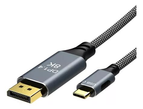 Cabo Usb C Para Displayport 4k 144hz E Thunderbolt 3 8k Frete Grátis