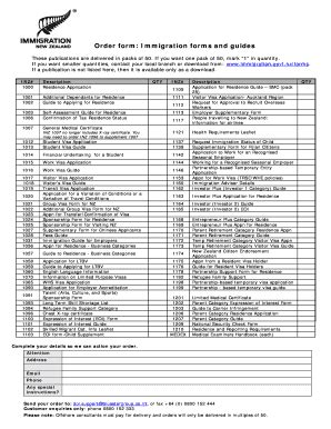 Fillable Online Immigration Govt Order Form Immigration Forms And