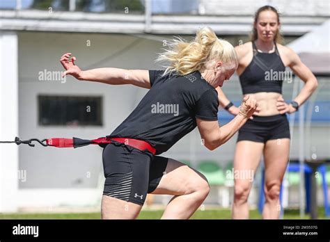 Belgian Noor Vidts And Belgian Skeleton Athlete Kim Meylemans Pictured