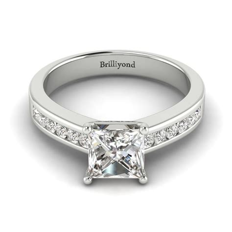 Diamond Platinum Princess Cut Engagement Ring Pharos