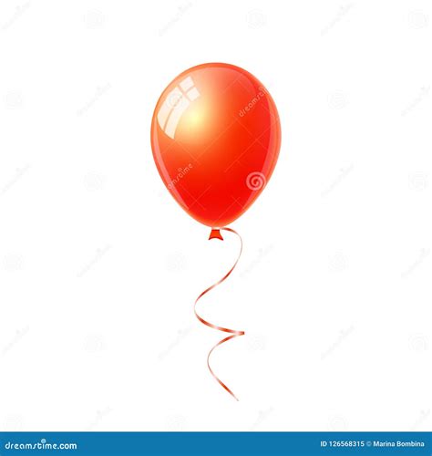 Red Balloon Isolated On White Background Vector Stock Vector