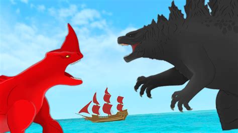 The Red Bluster Vs Godzilla EPIC BATTLE The Sea Beast Vs