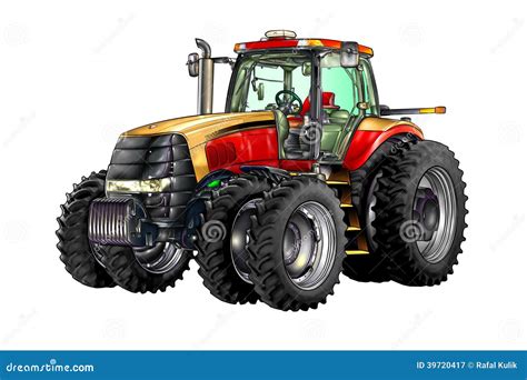 Art De Couleur D Illustration De Tracteur Agricole Illustration Stock