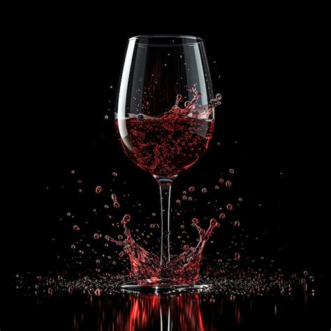 Premium Photo Elegant Red Wine Splashing From Glass On Black