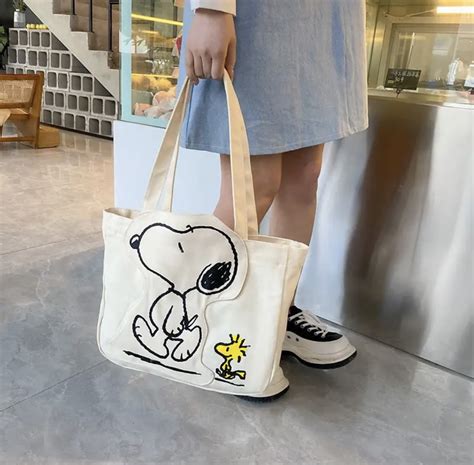 Bolso De Tela Snoopy La Selva De Papel Papeler A Y Regalos