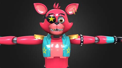 Glamrock Foxy V1 Fnaf Download Free 3d Model By Fgvcvvjn [7c97094