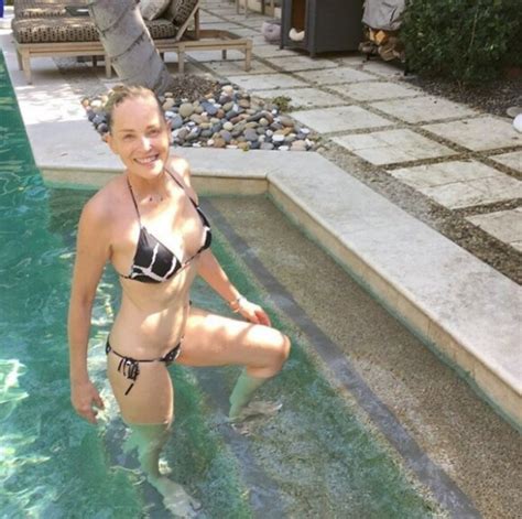 Sharon Stone ans et sublime en bikini une naïade sexy qui attire l oeil Purepeople