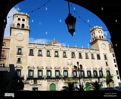 Alicante City Town Hall Building Baroque Front XVIII C Is The Capital