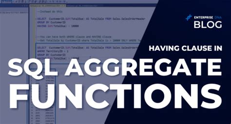 Having Clause In Sql Aggregate Functions