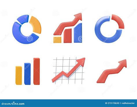 3d Business Data Market Elements Dot Bar Pie Charts Diagrams And Graphs Icons Set Isolated