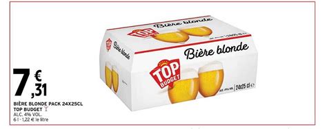 Promo Bière Blonde Pack 24 X 25 Cl Top Budget chez Intermarché