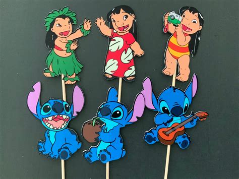 Disney Inspired Lilo And Stitch Cupcake Toppers Lilo And Stitch