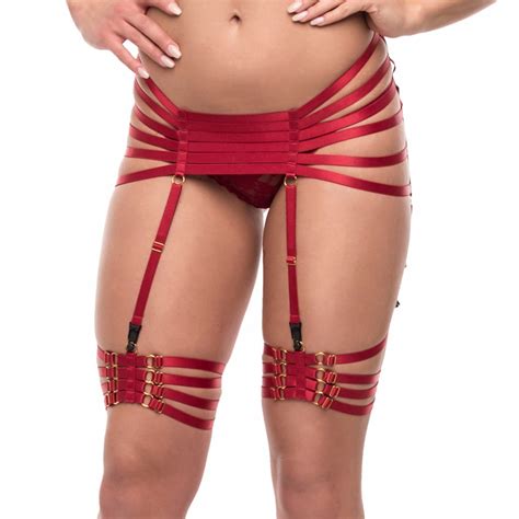 Jlxharness Red Garter Belt Body Cage Garters Body Harness Garter