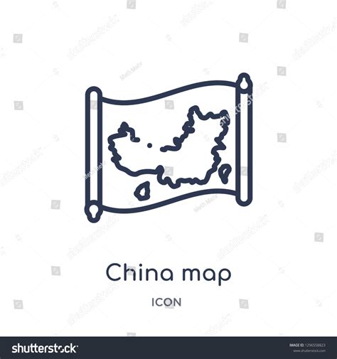 Linear China Map Icon Countrymaps Outline Stock Vector Royalty Free