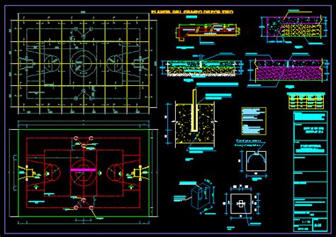 Detalles Cancha Deportiva En AutoCAD Librería CAD