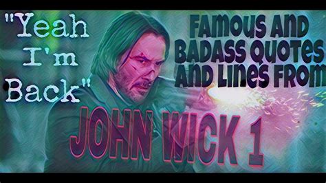 John Wick 1 11 Famous Badass Lines And Quotes Youtube