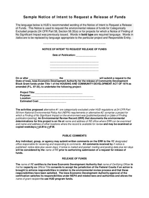 Fillable Online Hud Govdocumentssamplenoticenoi Rrofsample Notice