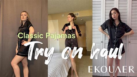 Cute Sleepwear Try On Classic Pajamas For Every Girl Ekouaer Youtube