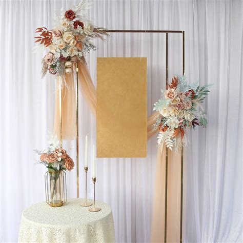 Shiny Gold Wedding Arch Backdrop Welcome Sign Display Shelf Etsy