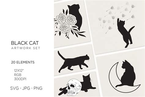 Black Cat Silhouette Clipart Kitty Svg Kitten 2245611