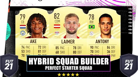 75K STARTER HYBRID SQUAD BUILDER 5 SKILLER HIDDEN GEM FIFA 21