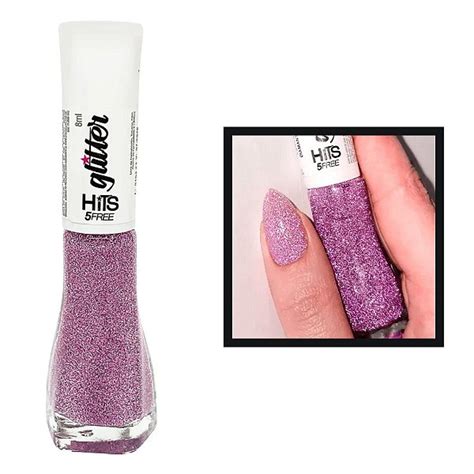 Esmalte Hits Diamante Sakura Glitter Refletivo Rosa Gabeauty Cosméticos