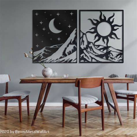 Moon and Sun, Metal Wall Art, Metal Moon and Sun Wall Art, Metal Sun ...