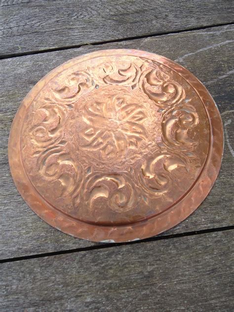 Antiques Atlas Arts Crafts Floral Copper Tray